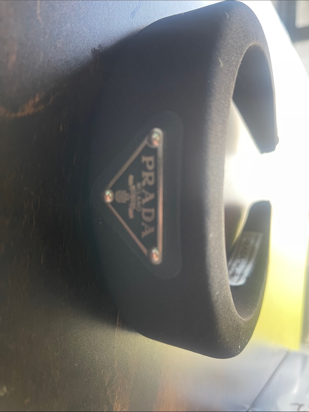 New Prada Black with Gold Triangle Logo headband - Picture 4 of 4